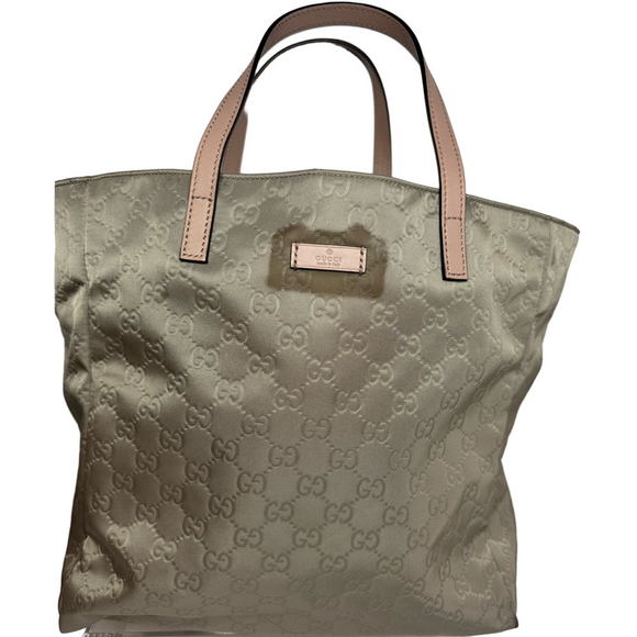 Gucci Handbags - Gucci GG Monogram Satchel Tote Bag - Nylon w/ Leather Accents